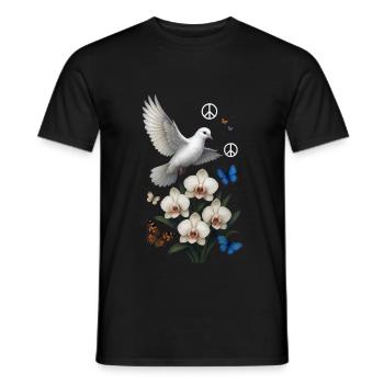 Weiße Taube - Männer T-Shirt - Schwarz - Vorne - AI Model Male 178 light (178cm)