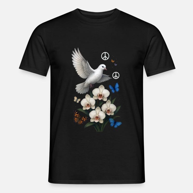 Weiße Taube - Männer T-Shirt - Schwarz