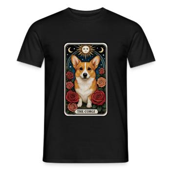 Corgi - Männer T-Shirt - Schwarz - Vorne - AI Model Male 178 light (178cm)