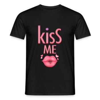 Embrasse-moi Fête Rendez-vous - T-shirt homme - noir - Devant - AI Model Male 178 light (178cm)