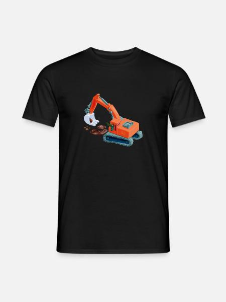 Crocodile in an excavator - Men's T-Shirt - black