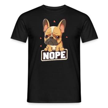 Bouledogue français Nope - T-shirt homme - noir - Devant - AI Model Male 178 light (178cm)