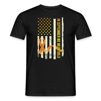 Cancer infantile En septembre, nous portons de l’or - T-shirt homme - noir - Devant - AI Model Male 178 light (178cm)