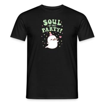 Cute Ghost Soul OF The Party Funny Pun - Men's T-Shirt - black - Front - AI Model Male 178 light (178cm)