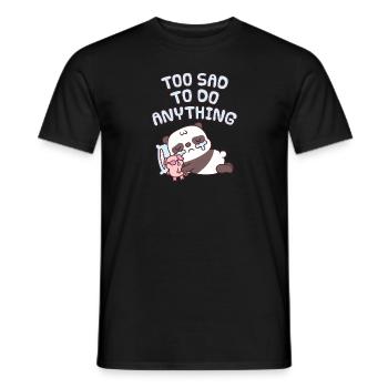 Cute Crying Panda Too Sad To Do Anything - Men's T-Shirt - black - Front - AI Model Male 178 light (178cm)
