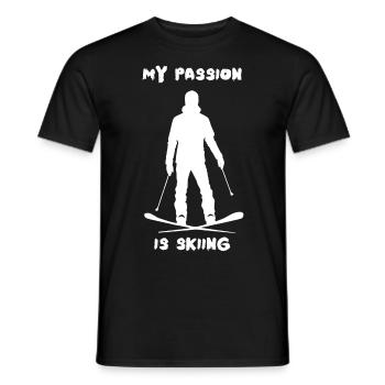 My passion is Skiing - Männer T-Shirt - Schwarz - Vorne - AI Model Male 178 light (178cm)