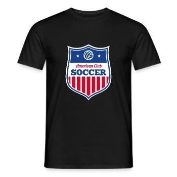 American Club Soccer Retro Fussball Logo - Men's T-Shirt - black - Front - AI Model Male 178 light (178cm)