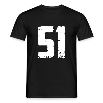 51 Zahl Vintage - Männer T-Shirt - Schwarz - Vorne - AI Model Male 178 light (178cm)