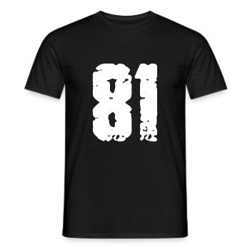 81 Zahl Vintage - Männer T-Shirt - Schwarz - Vorne - AI Model Male 178 light (178cm)