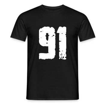 91 Number Vintage - Men's T-Shirt - black - Front - AI Model Male 178 light (178cm)
