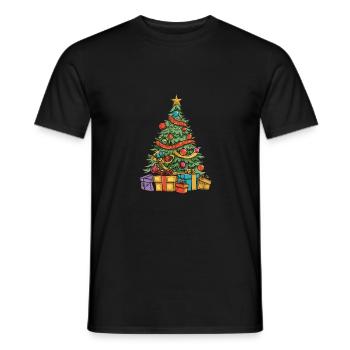Sapin de Noël Noël - T-shirt homme - noir - Devant - AI Model Male 178 light (178cm)