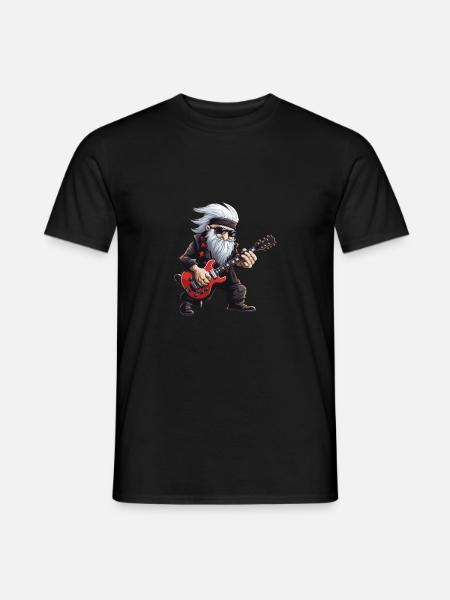 Weihnachtsmann Gitarre Santa - Männer T-Shirt - Schwarz