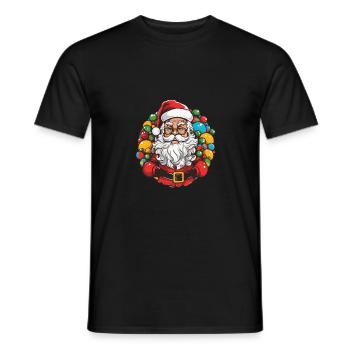 Santa Claus Christmas Santa - Men's T-Shirt - black - Front - AI Model Male 178 light (178cm)