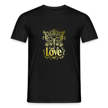 Gott Ist Liebe Jesus Christus Glaube Bibelspruch - Männer T-Shirt - Schwarz - Vorne - AI Model Male 178 light (178cm)