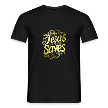 Jesus Christus Rettet Bibelspruch Glaube Hoffnung - Männer T-Shirt - Schwarz - Vorne - AI Model Male 178 light (178cm)