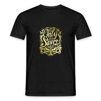 Jesus Rettet Christliche Sprüche Bibelverse Glaube - Männer T-Shirt - Schwarz - Vorne - AI Model Male 178 light (178cm)