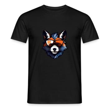 Fuchs Kopf Porträt Cool - Männer T-Shirt - Schwarz - Vorne - AI Model Male 178 light (178cm)