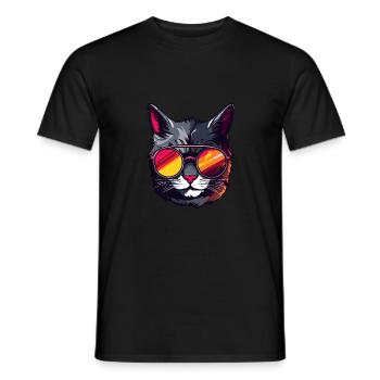 Katze Symbol Kopf Porträt Cool - Männer T-Shirt - Schwarz - Vorne - AI Model Male 178 light (178cm)