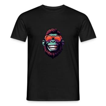 Gorilla Head Portrait Funny Party - Men's T-Shirt - black - Front - AI Model Male 178 light (178cm)