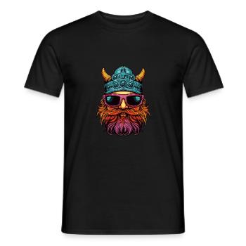 Viking Head Party Warrior - Men's T-Shirt - black - Front - AI Model Male 178 light (178cm)