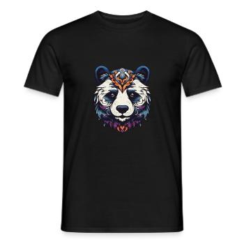 Panda Portrait - Men's T-Shirt - black - Front - AI Model Male 178 light (178cm)