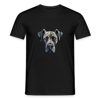 Portrait de chien dogue allemand - T-shirt homme - noir - Devant - AI Model Male 178 light (178cm)