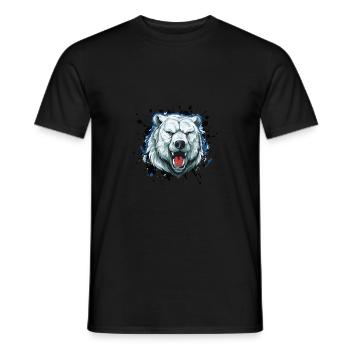 Polar Bear Head Icon Animal Polar Bear - Men's T-Shirt - black - Front - AI Model Male 178 light (178cm)