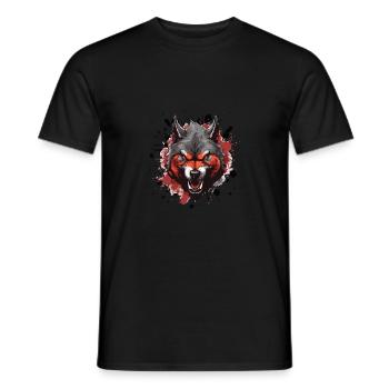 Tête de loup symbole animal - T-shirt homme - noir - Devant - AI Model Male 178 light (178cm)