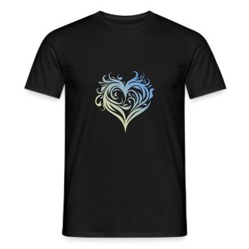 Cœur Tribal - T-shirt homme - noir - Devant - AI Model Male 178 light (178cm)
