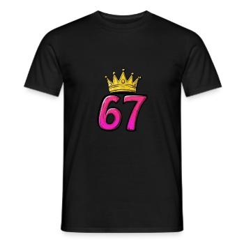 67 Zahl Trikot Krone - Männer T-Shirt - Schwarz - Vorne - AI Model Male 178 light (178cm)