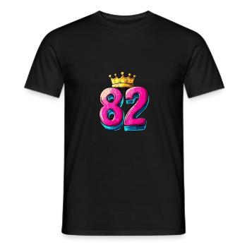 82 Numéro Jersey Couronne - T-shirt homme - noir - Devant - AI Model Male 178 light (178cm)