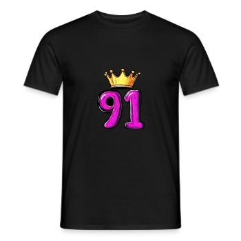 91 Numéro Jersey Couronne - T-shirt homme - noir - Devant - AI Model Male 178 light (178cm)