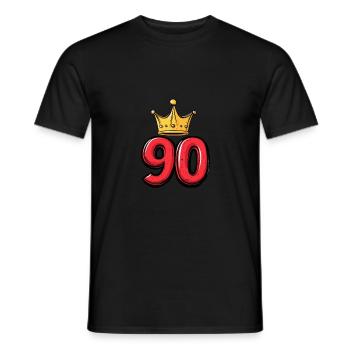 90 Zahl Trikot Krone - Männer T-Shirt - Schwarz - Vorne - AI Model Male 178 light (178cm)