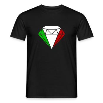 Drapeau Italie Diamant Italia vacances tricolore Rome - T-shirt homme - noir - Devant - AI Model Male 178 light (178cm)