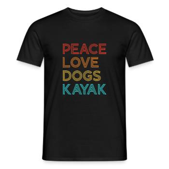 Peace Love Dogs Kayak Canoe Kayaking Rower Rowing - Männer T-Shirt - Schwarz - Vorne - AI Model Male 178 light (178cm)