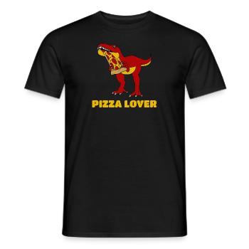 Pizza Lover, Dinosaur Lover, Pizza - Men's T-Shirt - black - Front - AI Model Male 178 light (178cm)
