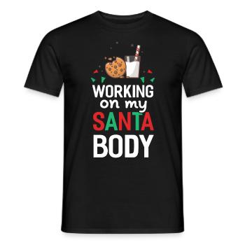 Mon corps de Père Noël - Cadeau, Noël, Ventre de Noël - T-shirt homme - noir - Devant - AI Model Male 178 light (178cm)