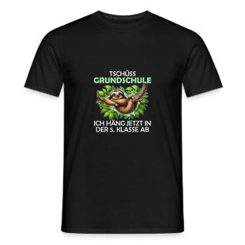 Tschüss Grundschule Hallo 5 Klasse Faultier - Männer T-Shirt - Schwarz - Vorne - AI Model Male 178 light (178cm)