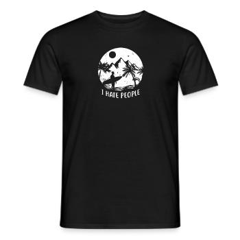 I hate People Beach Beach Surf People Gift - Men's T-Shirt - black - Front - AI Model Male 178 light (178cm)