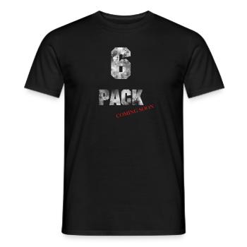 6pack - Men's T-Shirt - black - Front - AI Model Male 178 light (178cm)