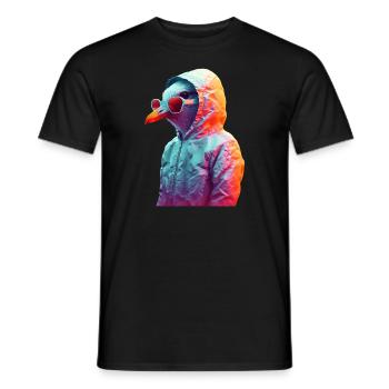 Seagull with sunglasses Colorful Cool seagulls Seabird - Men's T-Shirt - black - Front - AI Model Male 178 light (178cm)