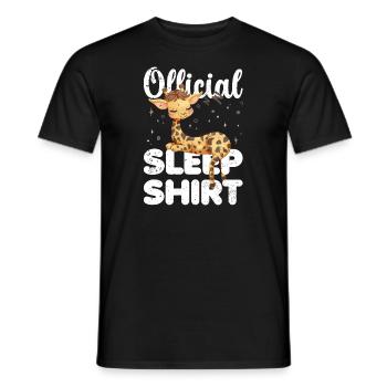 Giraffe Official Sleep Shirt Lazy Relax - Men's T-Shirt - black - Front - AI Model Male 178 light (178cm)