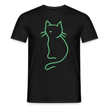 Retro vintage cat 80's old school - Men's T-Shirt - black - Front - AI Model Male 178 light (178cm)