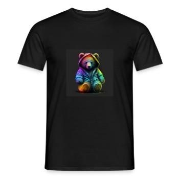 PELUCHE - DOUX NOUNOURS - IDEE CADEAU - T-shirt homme - noir - Devant - AI Model Male 178 light (178cm)