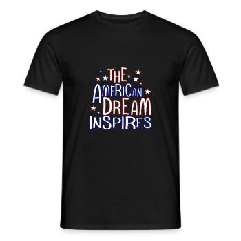 LE RÊVE AMÉRICAIN INSPIRE - T-shirt homme - noir - Devant - AI Model Male 178 light (178cm)