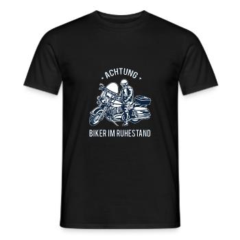 Biker in Ruhestand Motorrad Motorradfahrer Rentner - Männer T-Shirt - Schwarz - Vorne - AI Model Male 178 light (178cm)
