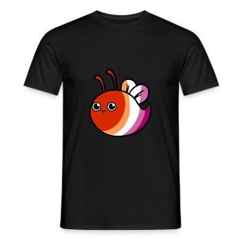 Lesbian Bee Orange Pink Lesbian Pride - Men's T-Shirt - black - Front - AI Model Male 178 light (178cm)