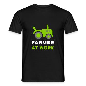 Agriculteur au travail (tracteur ouvert) - T-shirt homme - noir - Devant - AI Model Male 178 light (178cm)