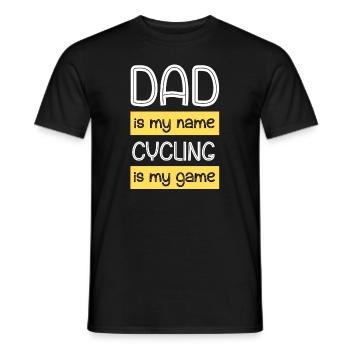 papa est mon nom le cyclisme est mon jeu - T-shirt homme - noir - Devant - AI Model Male 178 light (178cm)