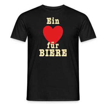 AD - ein Herz für Biere - Alkohol Liebhaber Design - Männer T-Shirt - Schwarz - Vorne - AI Model Male 178 light (178cm)